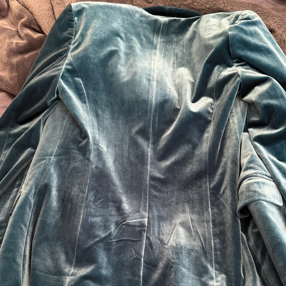 INC International Concepts Teal Velvet Blazer - Picture 6 of 6